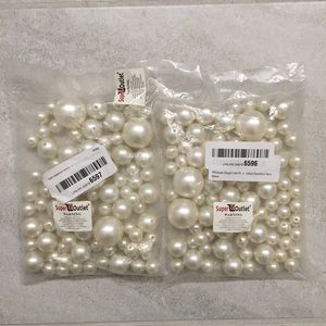 2 Packets, Ivory Decorative Pearls